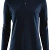 Aclima LeisureWool Lang&aelig;rmet Pique Skjorte Damer, Bl&aring; -Campingtøj Butik aclima leisurewool longsleeve pique shirt women navy blazer 2