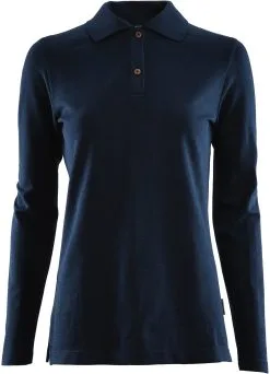 Aclima LeisureWool Lang&aelig;rmet Pique Skjorte Damer, Bl&aring;