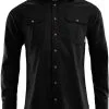 Aclima LeisureWool Reborn Skjorte I Uld Herrer, Bl&aring; -Campingtøj Butik aclima leisurewool reborn wool shirt men dark grey melange 3 1