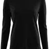 Aclima LightWool Lang&aelig;rmet Undertr&oslash;je Damer, Sort -Campingtøj Butik aclima lightwool longsleeve undershirt women jet black 2
