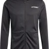 Adidas TERREX MT Fleecejakke Med Fuld Lynl&aring;s Herrer, Bl&aring; -Campingtøj Butik adidas terrex mt full zip fleece jacket men black 7