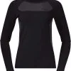 Bergans Cecilie Wool Long Sleeve Shirt Women, Sort -Campingtøj Butik bergans cecilie wool long sleeve shirt women black solid charcoal 1