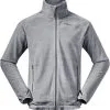 Bergans Hareid NoHood Fleecejakke Herrer, Bl&aring; -Campingtøj Butik bergans hareid nohood fleece jacket men aluminium 1
