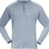 Bergans Lysebu Wool LS Henley Men, Bl&aring; -Campingtøj Butik bergans lysebu wool ls henley men husky blue 1