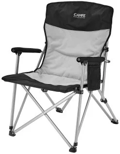 CAMPZ Foldestol Med St&aring;larml&aelig;n, Sort/gr&aring;