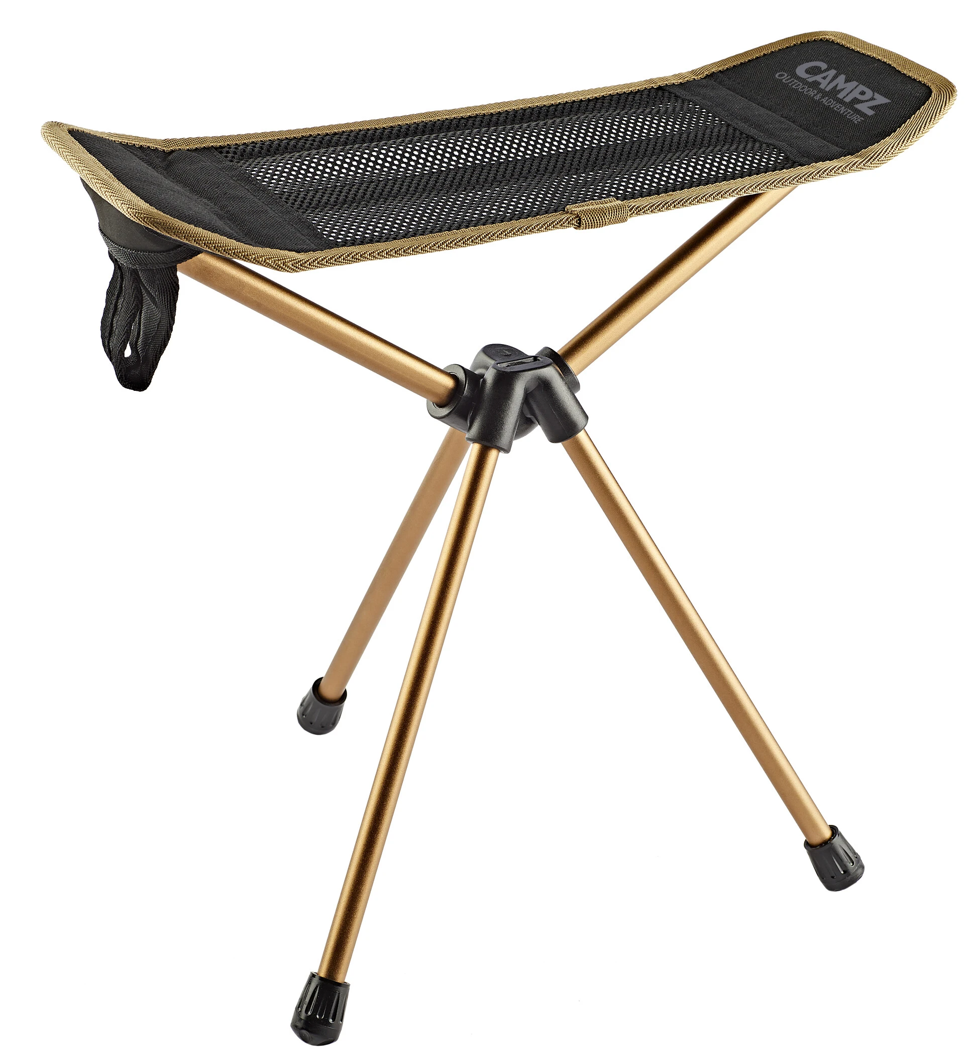 CAMPZ Foldbar Skammel I Aluminium, Sort/guld 3 CAMPZ Foldbar Skammel I Aluminium, Sort/guld