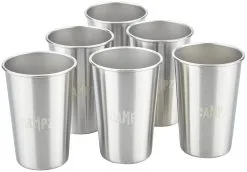 CAMPZ Stacking Cup Set Stainless Steel 6-Pieces, S&oslash;lv