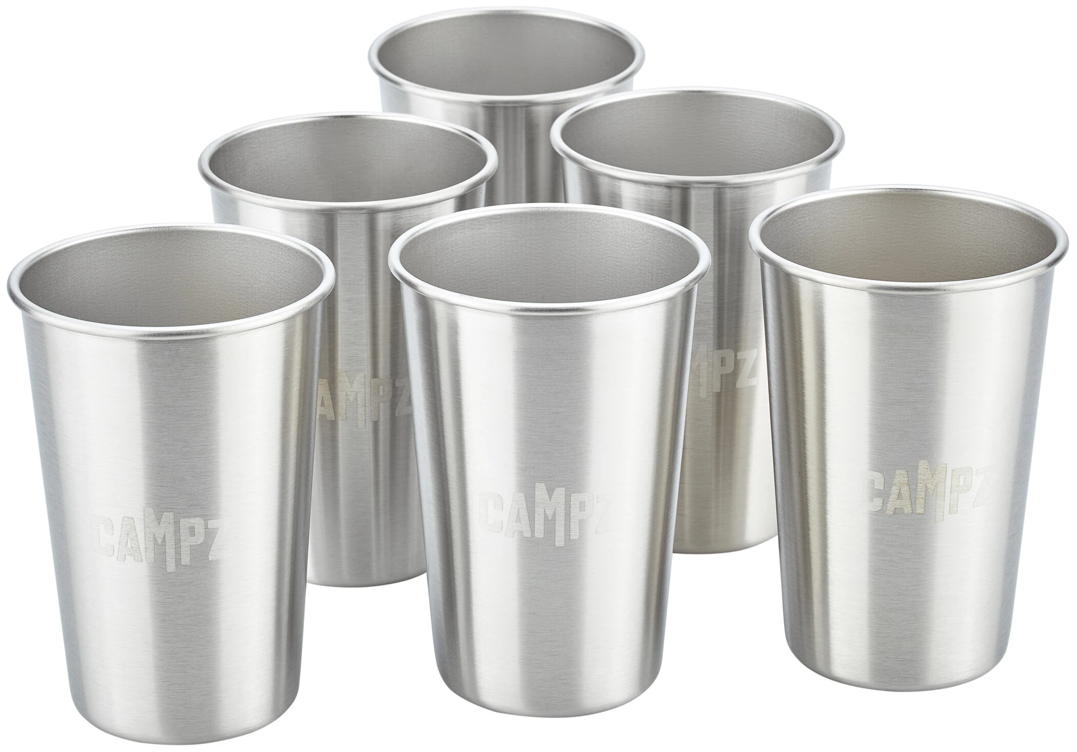CAMPZ Stacking Cup Set Stainless Steel 6-Pieces, Sølv 3 CAMPZ Stacking Cup Set Stainless Steel 6-Pieces, Sølv