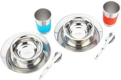 CAMPZ Stainless Steel Dinner Set 2 Persons, S&oslash;lv