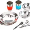 CAMPZ M&aring;ltidss&aelig;t I Rustfrit St&aring;l 2 Personer, S&oslash;lv -Campingtøj Butik campz stainless steel dinner set 2 persons silver 9