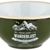 CAMPZ Wanderlust Emaljesk&aring;l, Gr&oslash;n/hvid -Campingtøj Butik campz wanderlust enamel bowl forrest green white cream 3