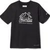 Columbia Mount Echo SS Grafisk Tr&oslash;je Unge, Sort -Campingtøj Butik columbia mount echo ss graphic shirt youth black heather csc peaks 2
