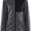 Craft ADV Explr Heavy Fleecejakke Damer, Gr&aring;/sort -Campingtøj Butik craft adv explr heavy fleece jacket women black melange 8