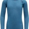 Devold Breeze LS Skjorte Børn, Blå 2 Devold Breeze LS Skjorte Børn, Blå -Campingtøj Butik devold breeze ls shirt kids blue melange 1