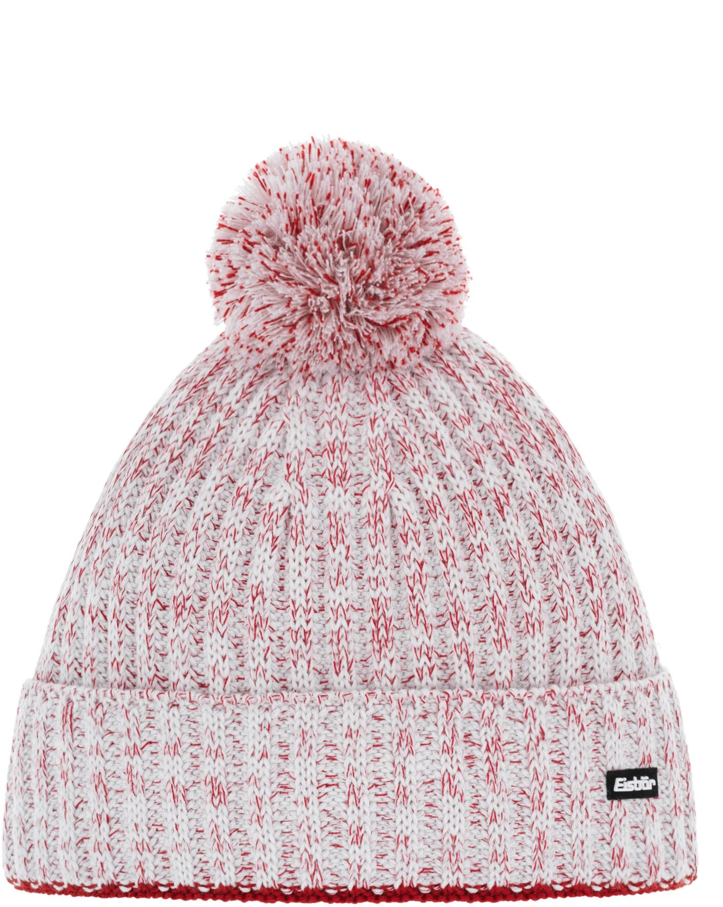 Eisbär Eisbär Naja Pompom-hat Damer, Rød/hvid 3 Eisbär Eisbär Naja Pompom-hat Damer, Rød/hvid