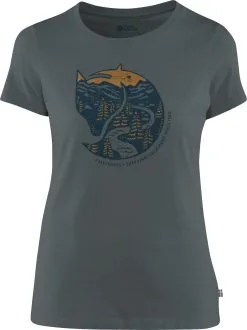 FJÄLLRÄVEN Fj&auml;llr&auml;ven Arctic Fox Print T-shirt Damer, Bl&aring;/brun