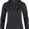 FJÄLLRÄVEN Fj&auml;llr&auml;ven Keb Fleece H&aelig;ttetr&oslash;je Damer, Bl&aring; -Campingtøj Butik fjaellraeven keb fleece hoodie women dark navy 2