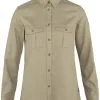 FJÄLLRÄVEN Fj&auml;llr&auml;ven &Ouml;vik Travel LS Shirt Women, Beige -Campingtøj Butik fjaellraeven oevik travel ls shirt women sand stone 2