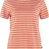 FJÄLLRÄVEN Fjällräven Striped T-shirt Damer, Orange/rød 2 FJÄLLRÄVEN Fjällräven Striped T-shirt Damer, Orange/rød -Campingtøj Butik fjaellraeven striped t shirt women cotton sky poppy fields 2