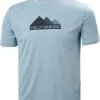 Helly Hansen HH Tech Graphic T-shirt Herrer, Gr&oslash;n -Campingtøj Butik helly hansen hh tech graphic t shirt men dusty blue 2