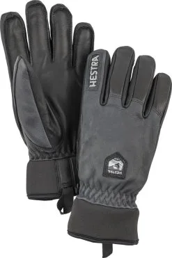 Hestra Army Leather Wool Terry Handsker, Sort