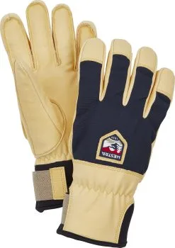 Hestra Sarek Ecocuir 5 Fingerhandsker, Beige/bl&aring;