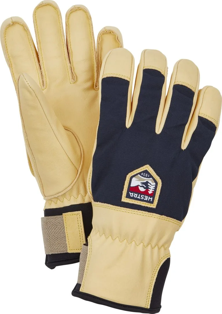 Hestra Sarek Ecocuir 5 Fingerhandsker, Beige/blå 3 Hestra Sarek Ecocuir 5 Fingerhandsker, Beige/blå