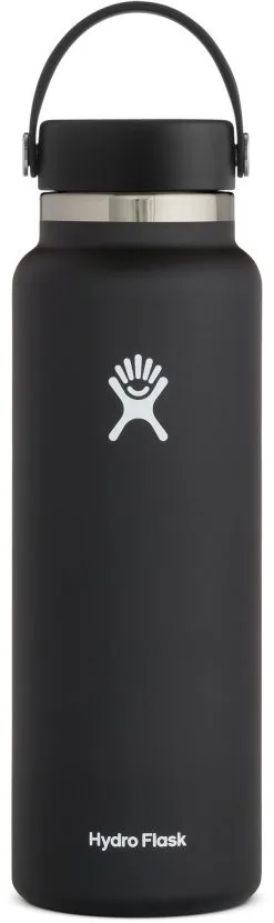 Hydro Flask Wide Mouth Flaske Med Flex Cap 1180ml, Sort