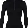 Icebreaker 260 Tech LS Half-Zip Top Damer, Sort -Campingtøj Butik icebreaker 260 tech ls half zip top women svart 5