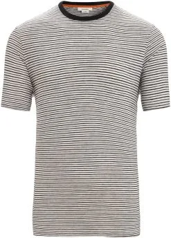 Icebreaker Merino Linen Stripe SS Tee Men, Hvid/sort