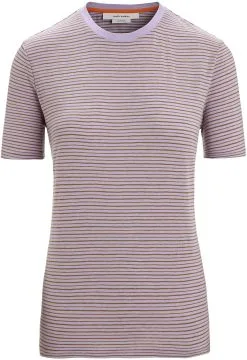 Icebreaker Merino Linen Stripe SS Tee Women, Hvid/sort