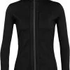 Icebreaker Quantum III Tr&oslash;je M. Lynl&aring;s Damer, Sort -Campingtøj Butik icebreaker quantum iii ls zip jacket women black 8