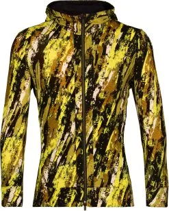 Icebreaker Quantum III Sedimentary LS Zip Hoodie Med Lynl&aring;s Herrer, Gul/sort