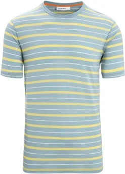 Icebreaker Wave Stripe SS Tee Men, Bl&aring;/gul