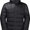 Jack Wolfskin Nebelhorn Down Hoody Herrer, Bl&aring; -Campingtøj Butik jack wolfskin nebelhorn down hoody men black 1 1