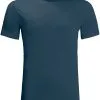 Jack Wolfskin Prelight S/S Tee Men, Bl&aring; -Campingtøj Butik jack wolfskin prelight s s tee men dark sea 3