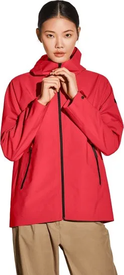 Jack Wolfskin Stormshell Jakke Damer, R&oslash;d