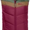 Jack Wolfskin Three Hills Vest B&oslash;rn, Bl&aring;/pink -Campingtøj Butik jack wolfskin three hills vest kids dark ruby 2 1