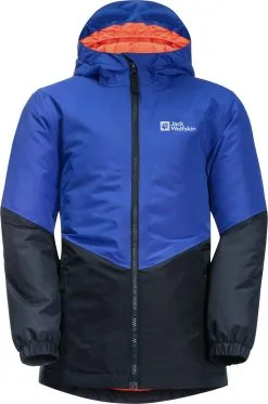 Jack Wolfskin Trios Jakke B&oslash;rn, Gr&oslash;n/petroleumsgr&oslash;n