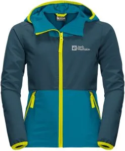 Jack Wolfskin Turbulence Jacket Boys, Bl&aring;/petroleumsgr&oslash;n