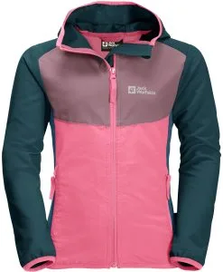 Jack Wolfskin Turbulence Jacket Girls, Pink/bl&aring;