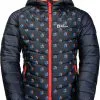 Jack Wolfskin Zenon Print Jakke B&oslash;rn, Bl&aring; -Campingtøj Butik jack wolfskin zenon print jacket kids night blue all over 4 2