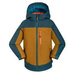 Kamik Malik Rain Jacket Boys, Brun/petroleumsgr&oslash;n
