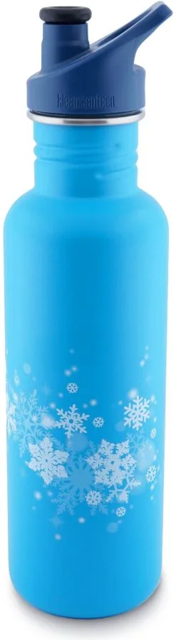 Klean Kanteen Classic Bubbles Flaske 800 Ml Med Sportsl&aring;g, Bl&aring;