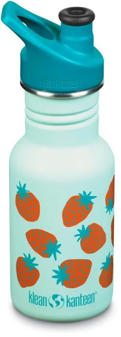 Klean Kanteen Classic Narrow Flaske 355ml Med Sport Cap B&oslash;rn, Hvid/orange