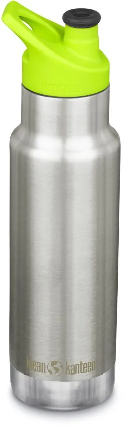 Klean Kanteen Classic Narrow VI Flaske 355ml Med Sport Cap B&oslash;rn, S&oslash;lv/gr&aring;