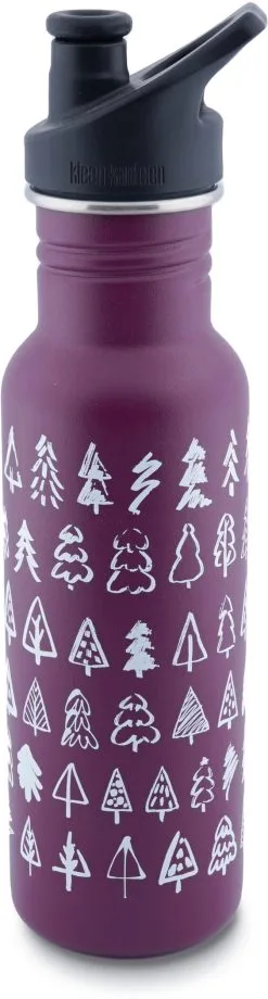 Klean Kanteen Classic Trees Flaske 532 Ml Med Sportsl&aring;g, Violet