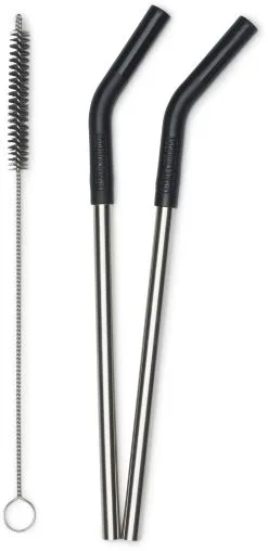 Klean Kanteen Halm 2-pak 8mm, S&oslash;lv/sort