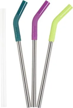 Klean Kanteen Suger&oslash;r 3-pak 10mm, S&oslash;lv/farverig