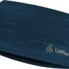 Loeffler L&ouml;ffler Merino Pandeb&aring;nd I Uld Bred, Gr&aring; -Campingtøj Butik loeffler merino wool headband wide indigo 1